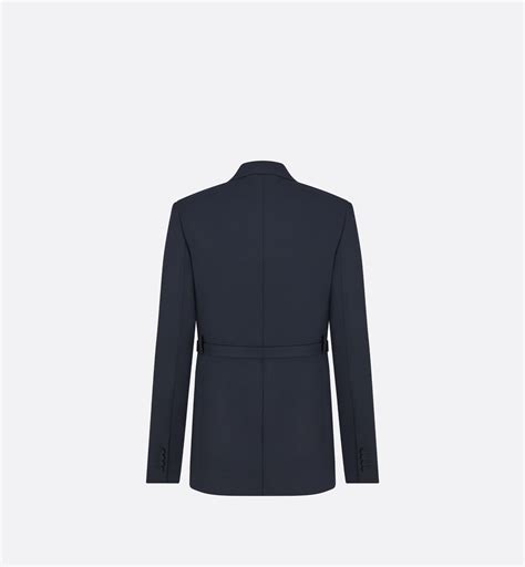 dior cd canvas jacket blue|Belted Jacket with 'CD' Buckle Navy Blue Wool and Mohair .